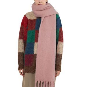 5631 Big Scarf Coloured Oversized Tassel Soft Fall Winter Thick
